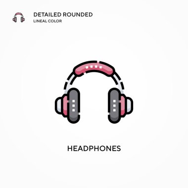 Kulaklık vektör simgesi. Modern vektör illüstrasyon kavramları. Düzenlemesi ve kişiselleştirmesi kolay.