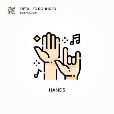 Eller vektör simgesi. Modern vektör illüstrasyon kavramları. Düzenlemesi ve kişiselleştirmesi kolay.