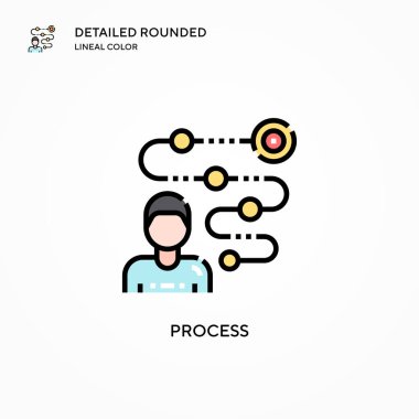 İşlem vektör simgesi. Modern vektör illüstrasyon kavramları. Düzenlemesi ve kişiselleştirmesi kolay.