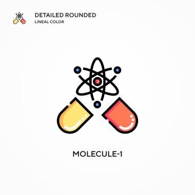 Molekül-1 vektör simgesi. Modern vektör illüstrasyon kavramları. Düzenlemesi ve kişiselleştirmesi kolay.