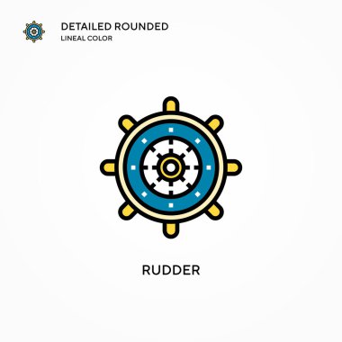 Dümen vektör simgesi. Modern vektör illüstrasyon kavramları. Düzenlemesi ve kişiselleştirmesi kolay.