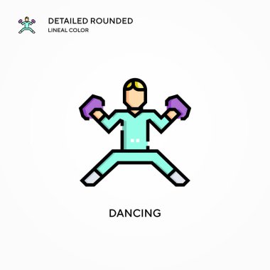 Dans eden vektör simgesi. Modern vektör illüstrasyon kavramları. Düzenlemesi ve kişiselleştirmesi kolay.