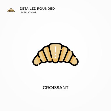 Kruvasan vektör ikonu. Modern vektör illüstrasyon kavramları. Düzenlemesi ve kişiselleştirmesi kolay.