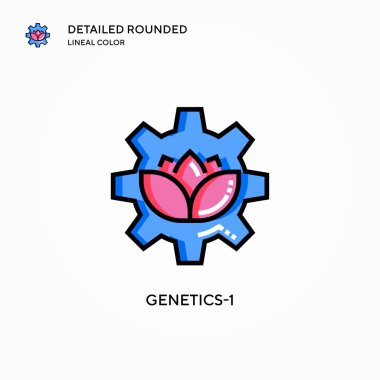 Genetik-1 vektör simgesi. Modern vektör illüstrasyon kavramları. Düzenlemesi ve kişiselleştirmesi kolay.