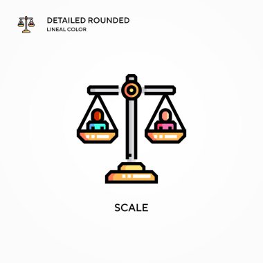 Vektör simgesini ölçekle. Modern vektör illüstrasyon kavramları. Düzenlemesi ve kişiselleştirmesi kolay.