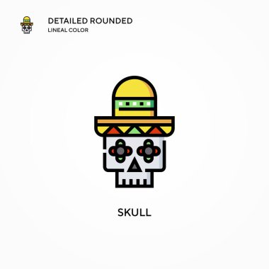 Kafatası vektör simgesi. Modern vektör illüstrasyon kavramları. Düzenlemesi ve kişiselleştirmesi kolay.