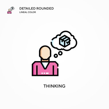 Vektör ikonu düşünüyorum. Modern vektör illüstrasyon kavramları. Düzenlemesi ve kişiselleştirmesi kolay.