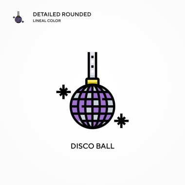 Disko topu vektör simgesi. Modern vektör illüstrasyon kavramları. Düzenlemesi ve kişiselleştirmesi kolay.