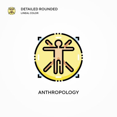 Antropoloji vektör ikonu. Modern vektör illüstrasyon kavramları. Düzenlemesi ve kişiselleştirmesi kolay.