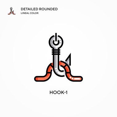 Kanca-1 vektör simgesi. Modern vektör illüstrasyon kavramları. Düzenlemesi ve kişiselleştirmesi kolay.
