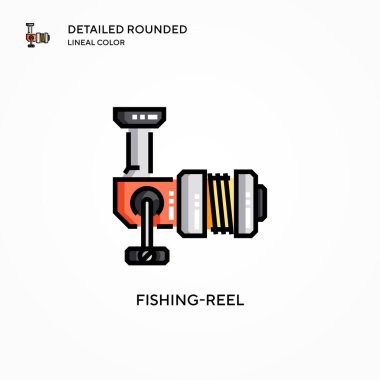 Balık makarası vektör simgesi. Modern vektör illüstrasyon kavramları. Düzenlemesi ve kişiselleştirmesi kolay.