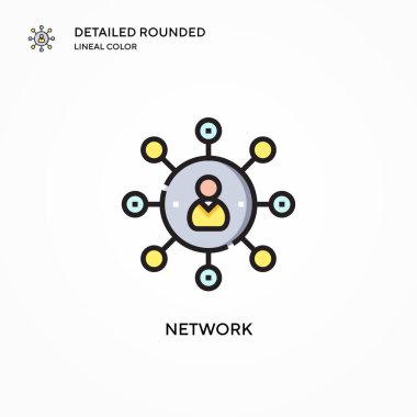 Ağ vektör simgesi. Modern vektör illüstrasyon kavramları. Düzenlemesi ve kişiselleştirmesi kolay.