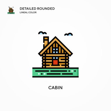 Kabin vektör simgesi. Modern vektör illüstrasyon kavramları. Düzenlemesi ve kişiselleştirmesi kolay.