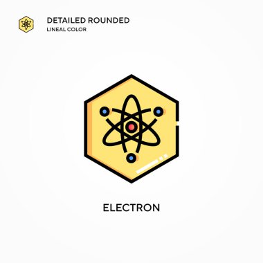 Elektron vektör simgesi. Modern vektör illüstrasyon kavramları. Düzenlemesi ve kişiselleştirmesi kolay.