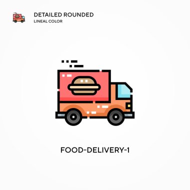 Gıda-dağıtım-1 vektör simgesi. Modern vektör illüstrasyon kavramları. Düzenlemesi ve kişiselleştirmesi kolay.