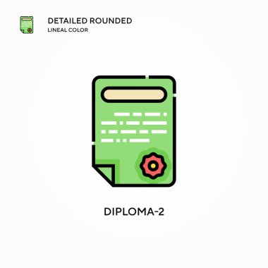 Diploma-2 vektör simgesi. Modern vektör illüstrasyon kavramları. Düzenlemesi ve kişiselleştirmesi kolay.