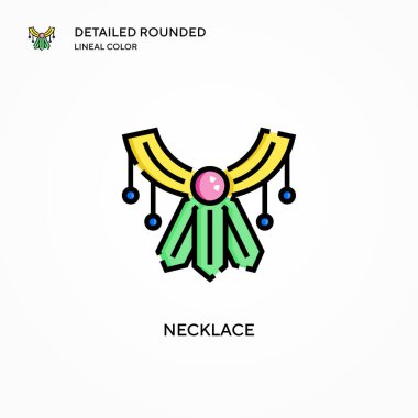 Kolye vektör simgesi. Modern vektör illüstrasyon kavramları. Düzenlemesi ve kişiselleştirmesi kolay.