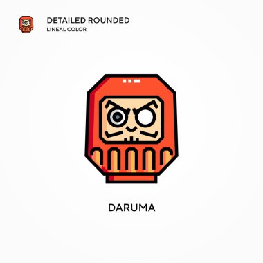 Daruma vektör simgesi. Modern vektör illüstrasyon kavramları. Düzenlemesi ve kişiselleştirmesi kolay.