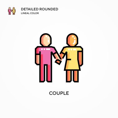 Çift vektör simgesi. Modern vektör illüstrasyon kavramları. Düzenlemesi ve kişiselleştirmesi kolay.