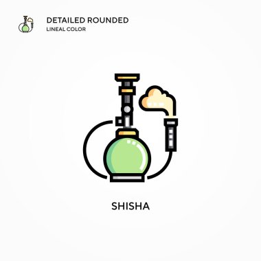 Shisha vektör simgesi. Modern vektör illüstrasyon kavramları. Düzenlemesi ve kişiselleştirmesi kolay.