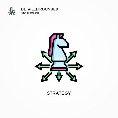 Strateji vektör simgesi. Modern vektör illüstrasyon kavramları. Düzenlemesi ve kişiselleştirmesi kolay.