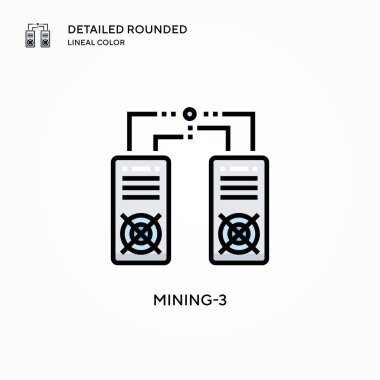 Madencilik-3 vektör ikonu. Modern vektör illüstrasyon kavramları. Düzenlemesi ve kişiselleştirmesi kolay.