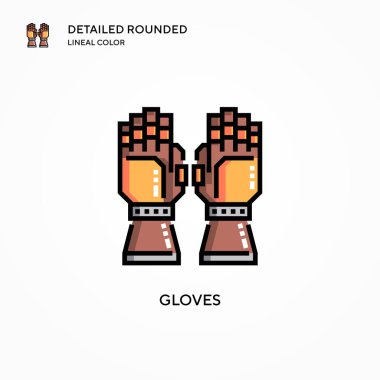 Eldiven vektör simgesi. Modern vektör illüstrasyon kavramları. Düzenlemesi ve kişiselleştirmesi kolay.