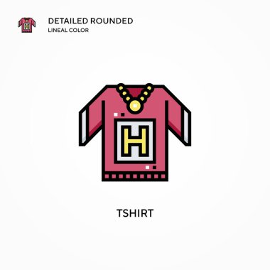 Tshirt vektör simgesi. Modern vektör illüstrasyon kavramları. Düzenlemesi ve kişiselleştirmesi kolay.