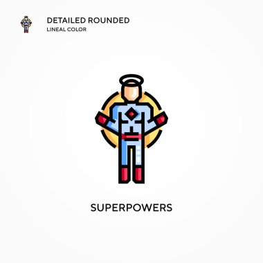 Süper güç vektör simgesi. Modern vektör illüstrasyon kavramları. Düzenlemesi ve kişiselleştirmesi kolay.