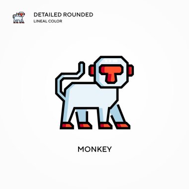 Maymun vektör simgesi. Modern vektör illüstrasyon kavramları. Düzenlemesi ve kişiselleştirmesi kolay.