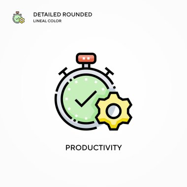 Üretkenlik vektör simgesi. Modern vektör illüstrasyon kavramları. Düzenlemesi ve kişiselleştirmesi kolay.