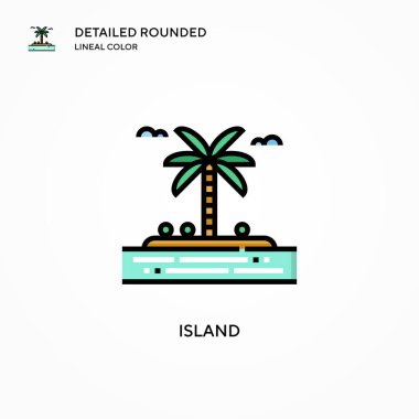 Ada vektör simgesi. Modern vektör illüstrasyon kavramları. Düzenlemesi ve kişiselleştirmesi kolay.