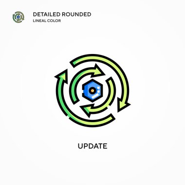 Vektör simgesini güncelle. Modern vektör illüstrasyon kavramları. Düzenlemesi ve kişiselleştirmesi kolay.