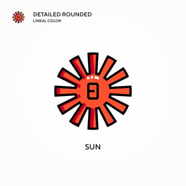 Güneş vektör simgesi. Modern vektör illüstrasyon kavramları. Düzenlemesi ve kişiselleştirmesi kolay.