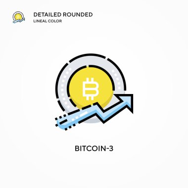 Bitcoin-3 vektör simgesi. Modern vektör illüstrasyon kavramları. Düzenlemesi ve kişiselleştirmesi kolay.