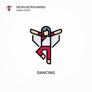 Dans eden vektör simgesi. Modern vektör illüstrasyon kavramları. Düzenlemesi ve kişiselleştirmesi kolay.