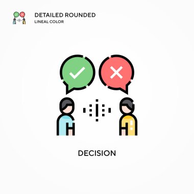 Karar vektörü simgesi. Modern vektör illüstrasyon kavramları. Düzenlemesi ve kişiselleştirmesi kolay.