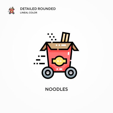 Erişte vektör simgesi. Modern vektör illüstrasyon kavramları. Düzenlemesi ve kişiselleştirmesi kolay.