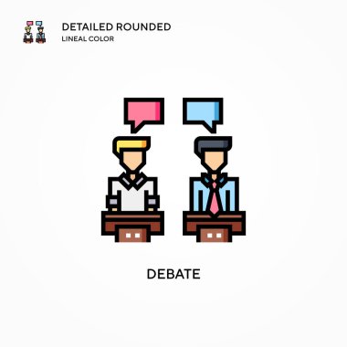 Tartışma vektörü simgesi. Modern vektör illüstrasyon kavramları. Düzenlemesi ve kişiselleştirmesi kolay.