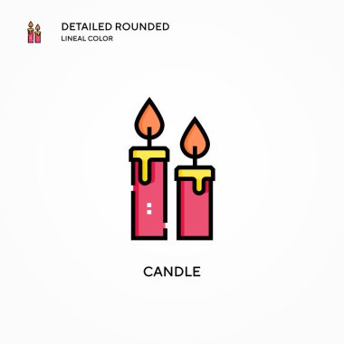 Mum vektör simgesi. Modern vektör illüstrasyon kavramları. Düzenlemesi ve kişiselleştirmesi kolay.