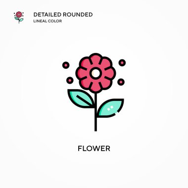 Çiçek vektör simgesi. Modern vektör illüstrasyon kavramları. Düzenlemesi ve kişiselleştirmesi kolay.