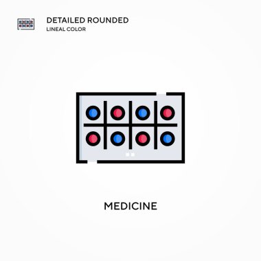 İlaç vektör simgesi. Modern vektör illüstrasyon kavramları. Düzenlemesi ve kişiselleştirmesi kolay.
