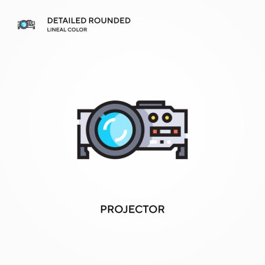 Projektör vektör simgesi. Modern vektör illüstrasyon kavramları. Düzenlemesi ve kişiselleştirmesi kolay.