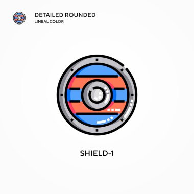 Kalkan-1 vektör simgesi. Modern vektör illüstrasyon kavramları. Düzenlemesi ve kişiselleştirmesi kolay.