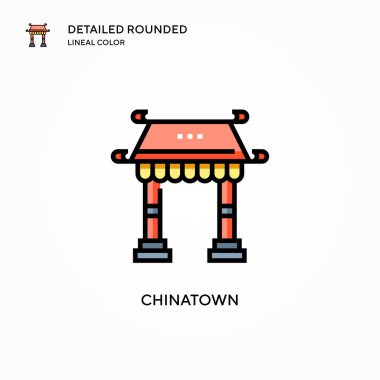 Çin mahallesi vektör ikonu. Modern vektör illüstrasyon kavramları. Düzenlemesi ve kişiselleştirmesi kolay.