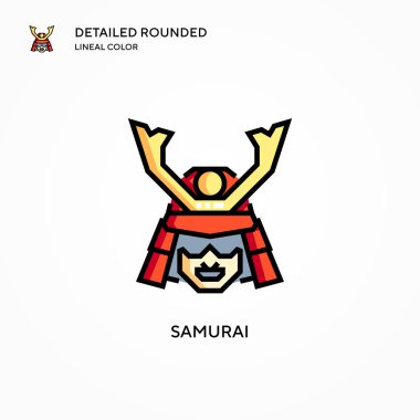 Samuray vektör simgesi. Modern vektör illüstrasyon kavramları. Düzenlemesi ve kişiselleştirmesi kolay.