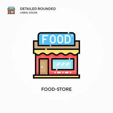 Yiyecek depolama vektör simgesi. Modern vektör illüstrasyon kavramları. Düzenlemesi ve kişiselleştirmesi kolay.