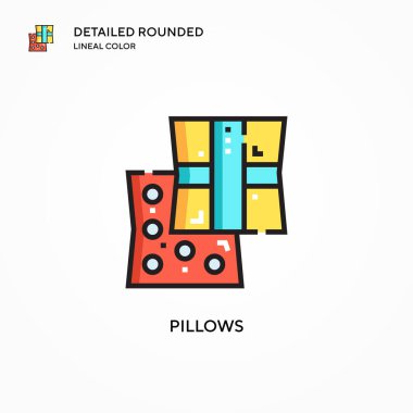 Yastık vektör simgesi. Modern vektör illüstrasyon kavramları. Düzenlemesi ve kişiselleştirmesi kolay.