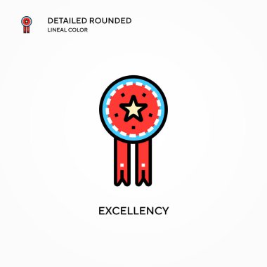 Ekselans vektör simgesi. Modern vektör illüstrasyon kavramları. Düzenlemesi ve kişiselleştirmesi kolay.