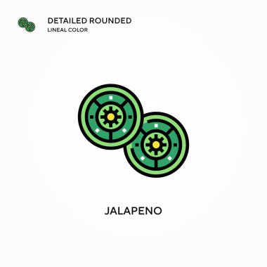 Jalapeno vektör simgesi. Modern vektör illüstrasyon kavramları. Düzenlemesi ve kişiselleştirmesi kolay.